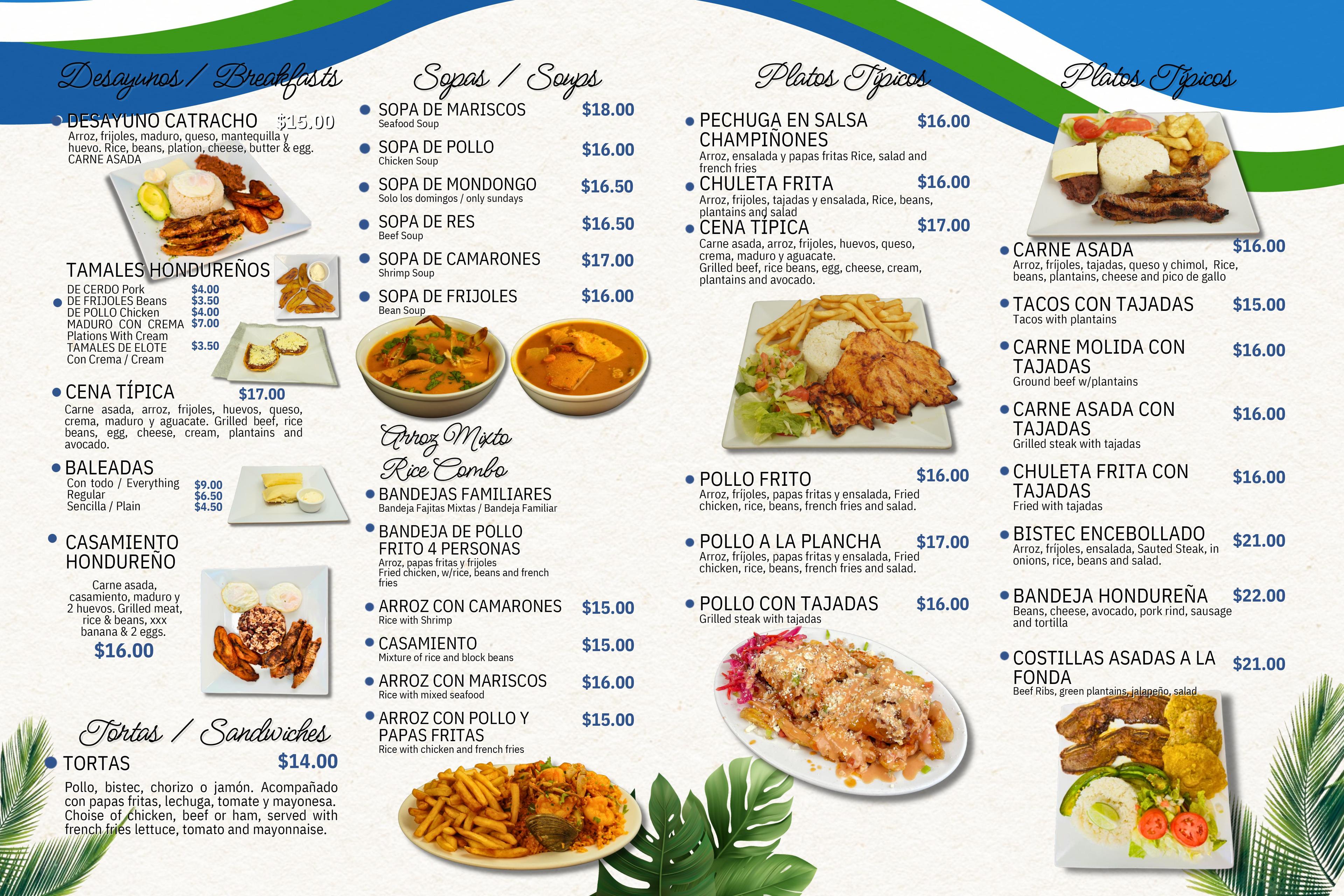 La Fonda Menu Page 2